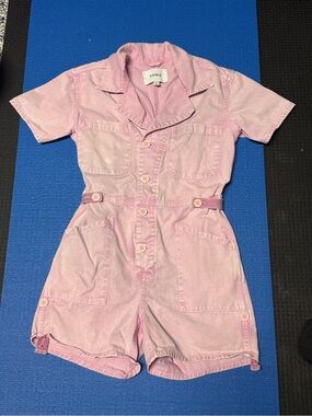 pistola Washed Pink Short-Sleeve Utility Romper